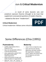 Postmodernism & Critical Modernism compared