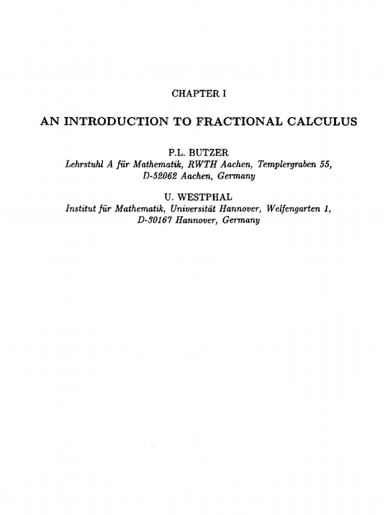 An Introduction To Fractional Calculus Integral Derivative