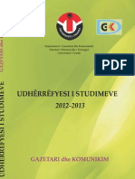 UDHËRRËFYESI I STUDIMEVE 2012-2013 (Gazetari Dhe Komunikim)
