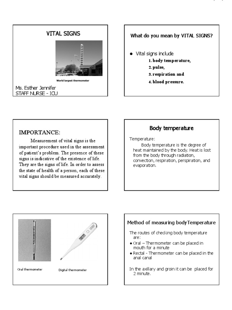 Vital Signs Vital Signs: Importance: Importance | Download Free PDF ...
