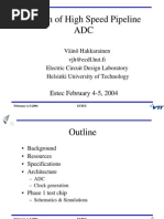 Design of High Speed Pipeline ADC: Estec February 4-5, 2004