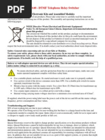 QUASAR CODES 3140 - DTMF Telephone Relay Switcher: General Guidelines For Electronic Kits and Assembled Modules