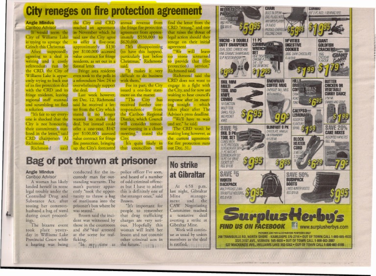 CRD Chair Express With City of WL Over Rural Fringe Fire Protection 1st