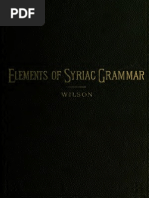 Elements of Syriac Grammar by An Inductive Method Robert Dick Wilson