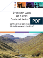 DR William Lumb - 'CCIO in Clinical Commissioning/Clinical Leadership in Health ICT'