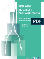 Resumen de Labor Parlamentaria 2012 Diputada Nacional Gabriela Michetti