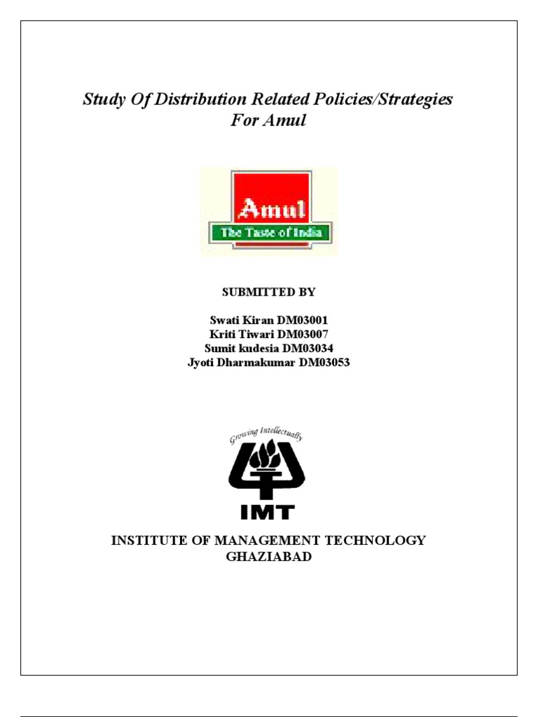 Amul Distribution Strategies Overview | PDF | Retail | Milk