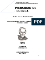 Teoria de Las Relaciones Objetales de Melanie Klein