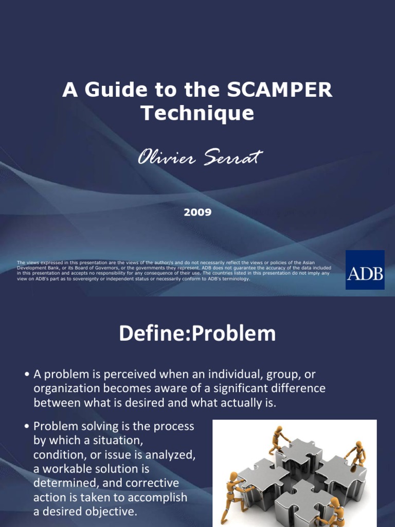 SCAMPER Technique for Problem Solving | PDF | Brainstorming ...