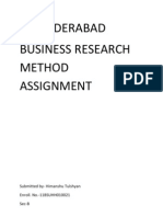 Ibs Hyderabad Business Research Method Assignment: Submitted By-Himanshu Tulshyan Enroll. No.-11BSUHH010021 Sec-B