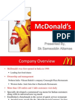 Mcdonalds: Presented By, SK Samsoddin Altamas