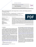 Effect of Homogenisation and Storage Time on Surface and Rheology Properties