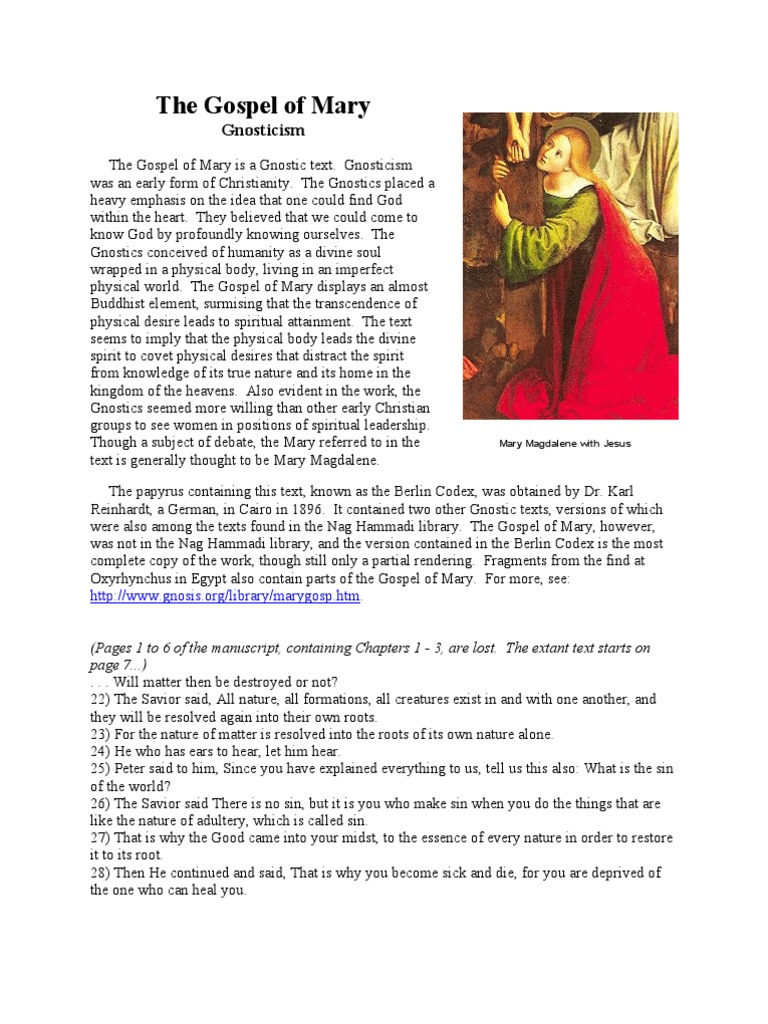 The Gospel of Mary | Religious Literature | Religious Belief And Doctrine