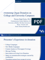 Promoting Organ Donation On College and University Campuses: Thomas Hugh Feeley, PH.D