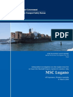 M.V MSC LUGANO Fire in E/R Investigation Report by ATSB