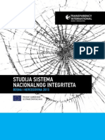 Studija Sistema Nacionalnog Integritetabosna I Hercegovina 2013