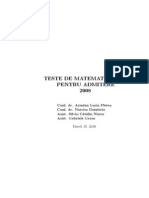 Teste de Matematica M2 Pentru Admitere 2008