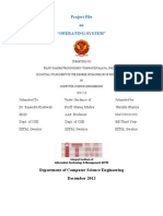 Project File On "Operating System": Department of Computer Science Engineering December 2012