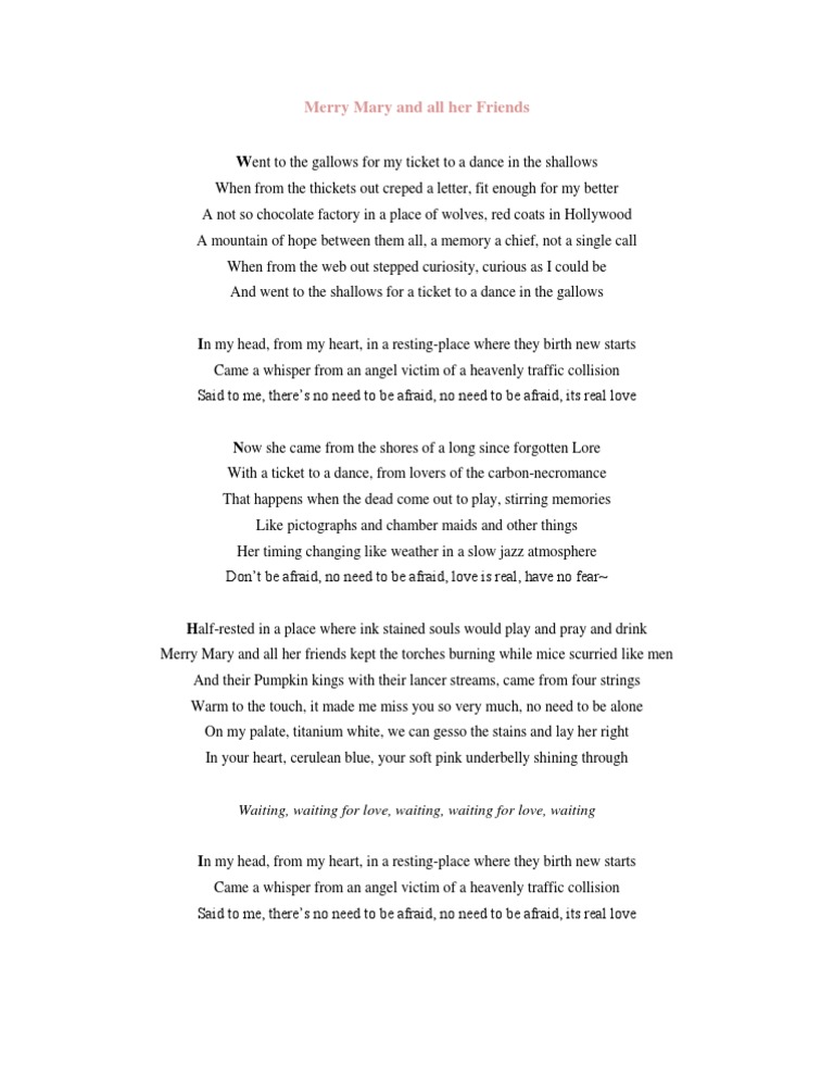 REMEMBER THE MARY MERRY MARRY THREAD intelligence overview