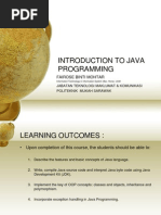 Introduction To Java Programming: Fairose Binti Mohtar