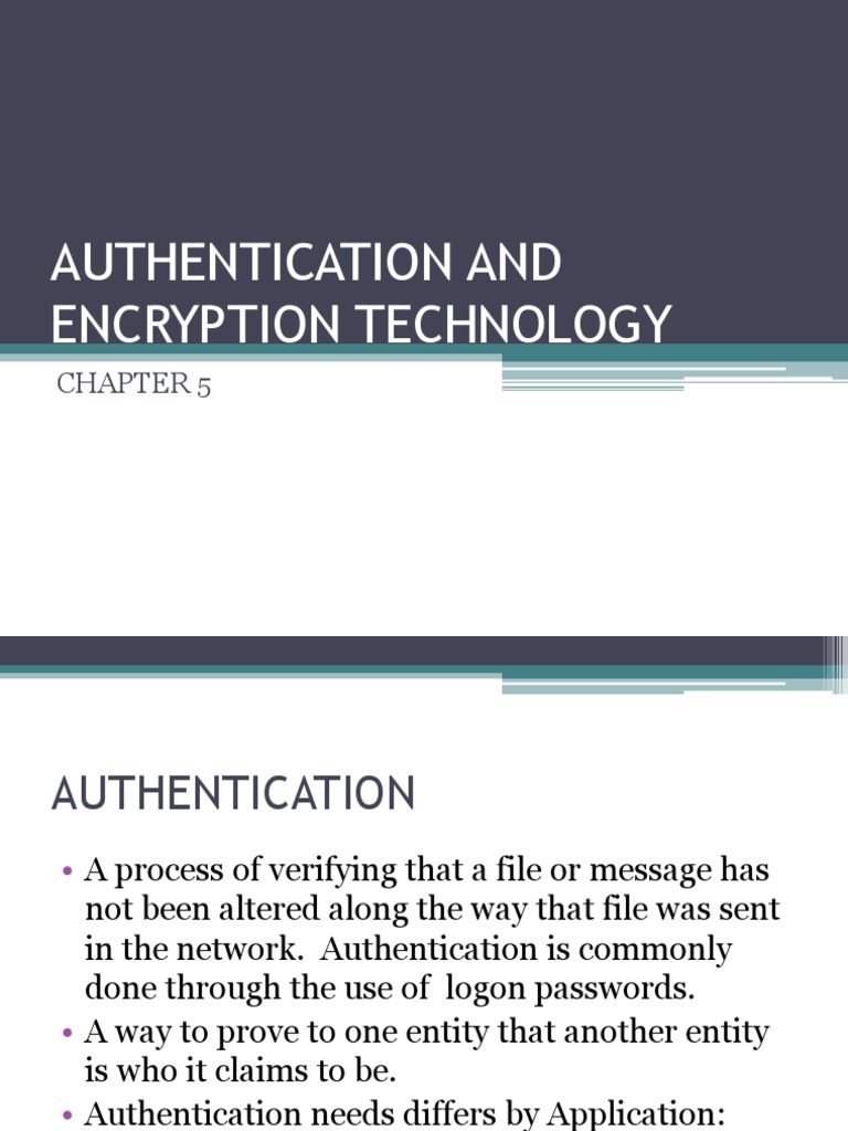Chapter 5 - Authentication and Encryption Technology | Cryptography ...