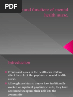 Role and Functions of Mental Health Nurse