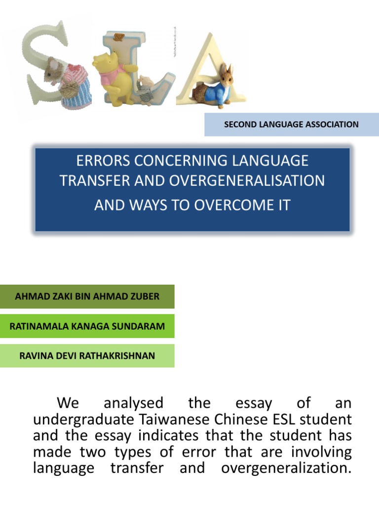 Errors Concerning Language Transfer and Overgeneralisation and Ways To ...