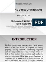 Power and Duties of Directors: Presentation On