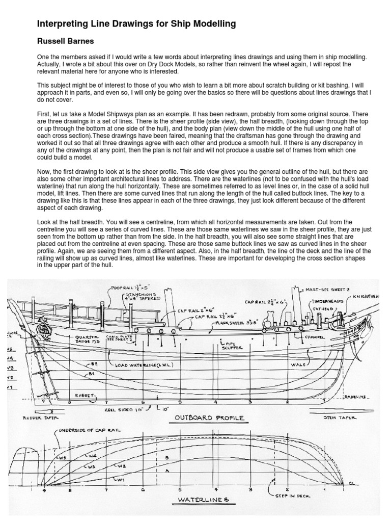 Interpreting Ship Line Drawings | PDF | Teaching Methods & Materials