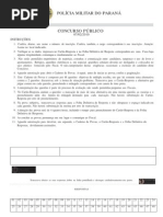 Prova PMPR 2010 - Sem a marcação das Respostas.