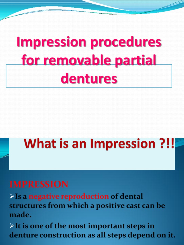 RPD Impression Dentures Dentistry Branches