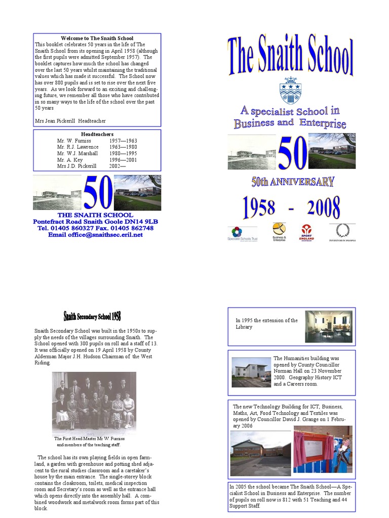 50th Anniversary | PDF | Schools