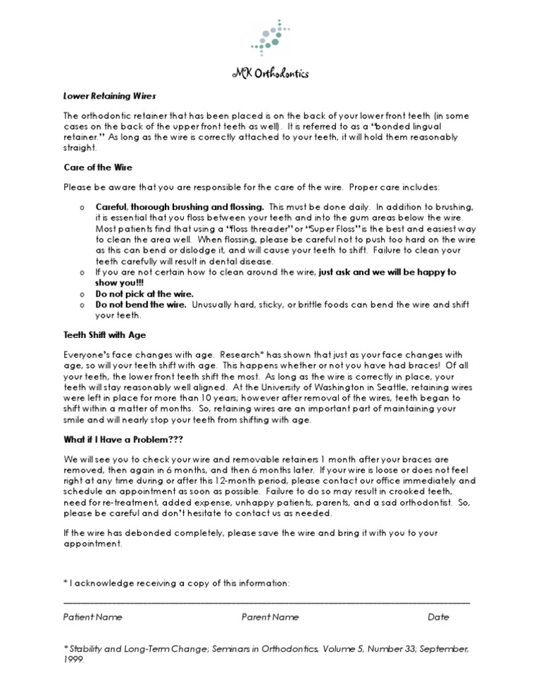Bonded Retainer Informed Consent Medicine Health Sciences