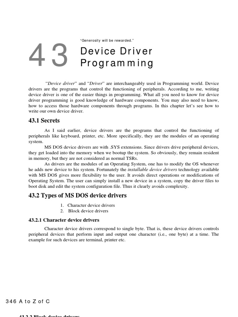 Programming Devices in C | PDF | Device Driver | Operating System
