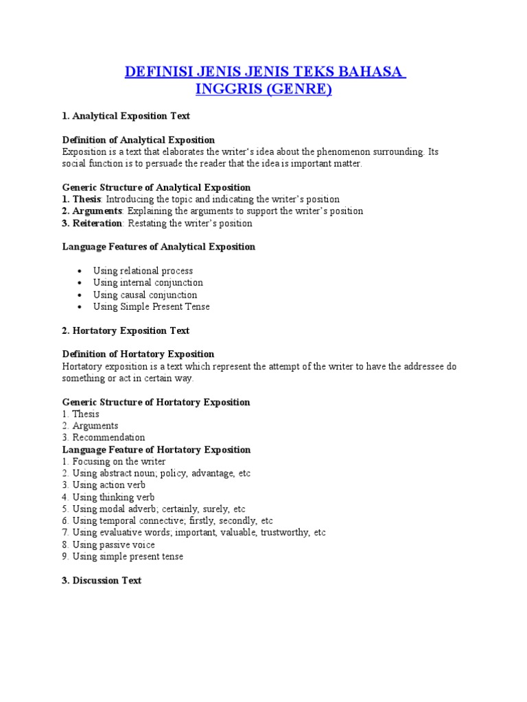 Analytical Exposition Contoh Soal