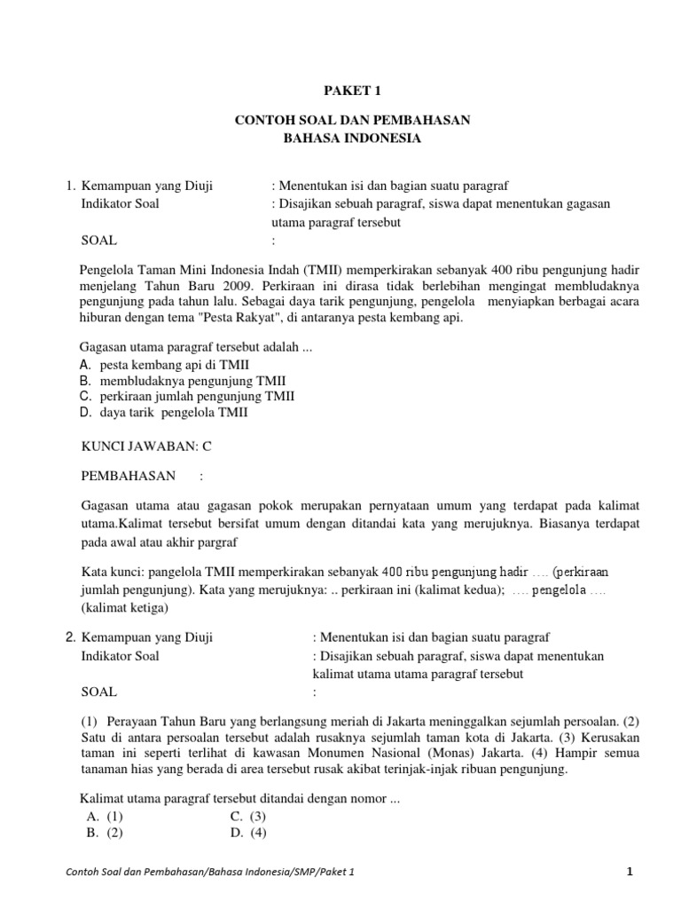 Contoh Soal Bahasa Indonesia Kelas 11 Materi Pantun