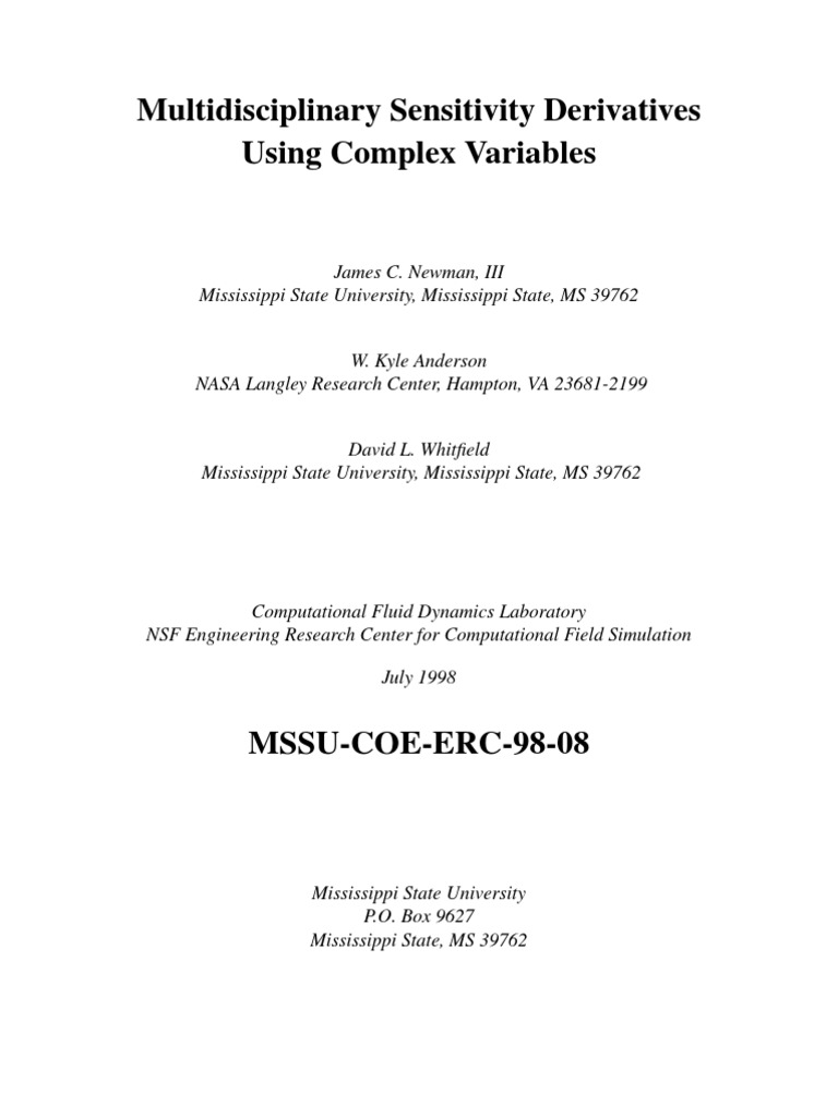 Complex Variables in Sensitivity Analysis | PDF | Derivative ...