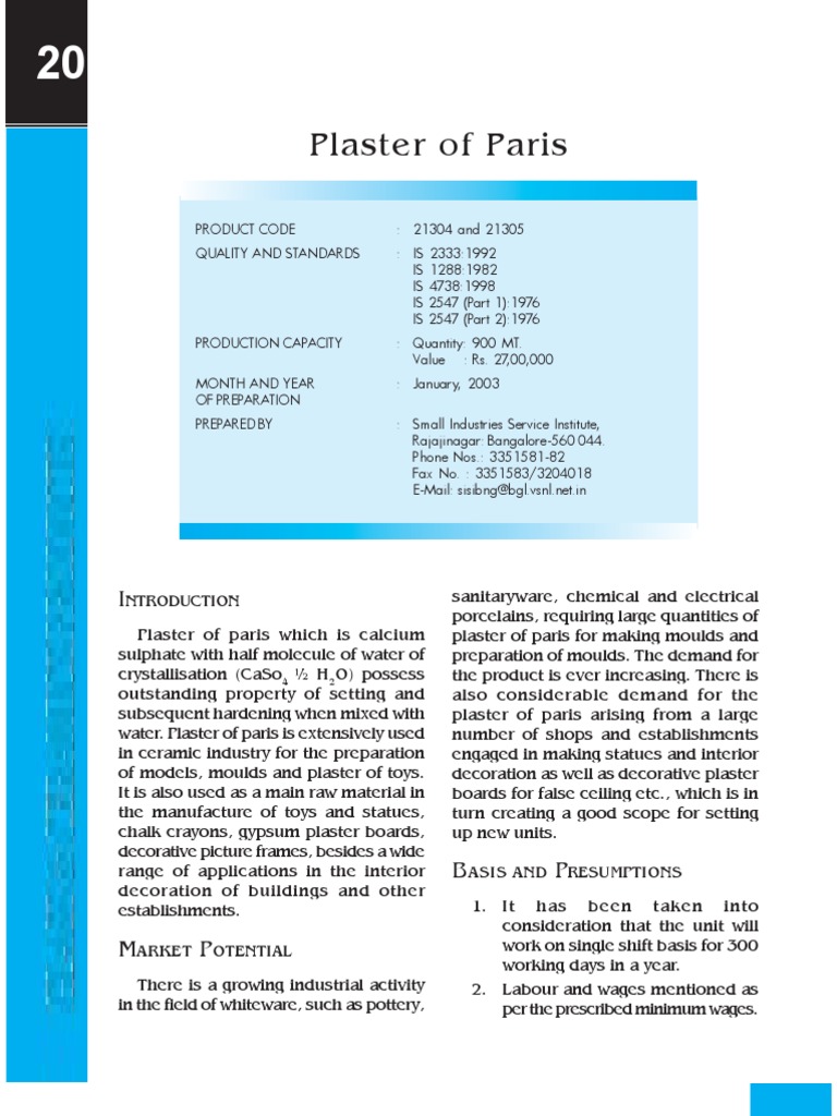 Plaster of Paris PDF Plaster Gypsum