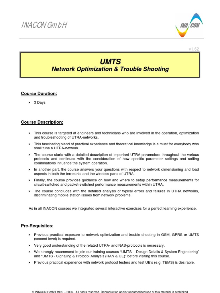 Umts Optimization Parameter | PDF | Computer Network | Mathematical ...