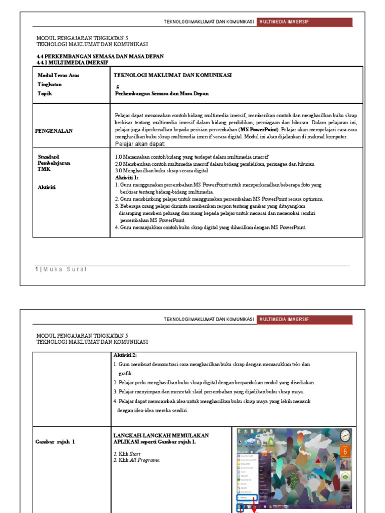 Contoh Buku Skrap Immersive Multimedia - Kontrak Kerja