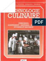 Technologie Culinaire Personnel, Équipement, Matériel, Produits, Hygiène Et Sécurité