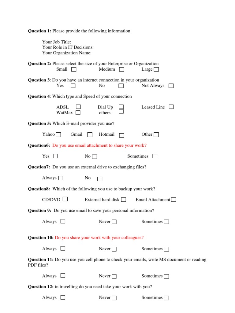 Cloud Computing Adoption Survey Questions | PDF | Cloud Computing ...
