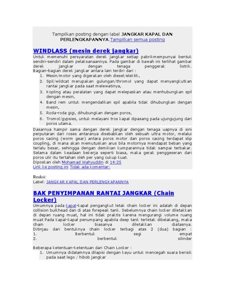 Windlass Mesin Derek Jangkar PDF