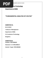 "Fundamental Analysis of Voltas": P.E.S Institute of Technology Department of MBA