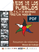 Relatorias ECOS de Los Pueblos 2012