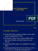 Project Management Cpm/Pert: Professor Ahmadi