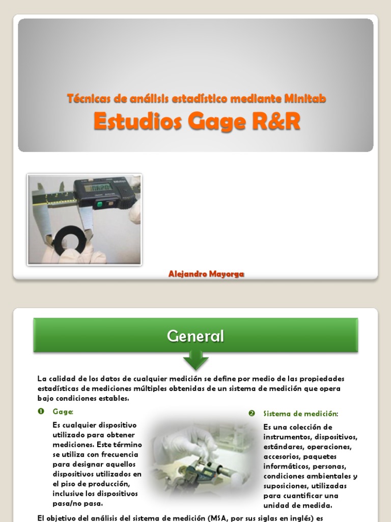 MINITAB GAGE R&R Medición Análisis de variación