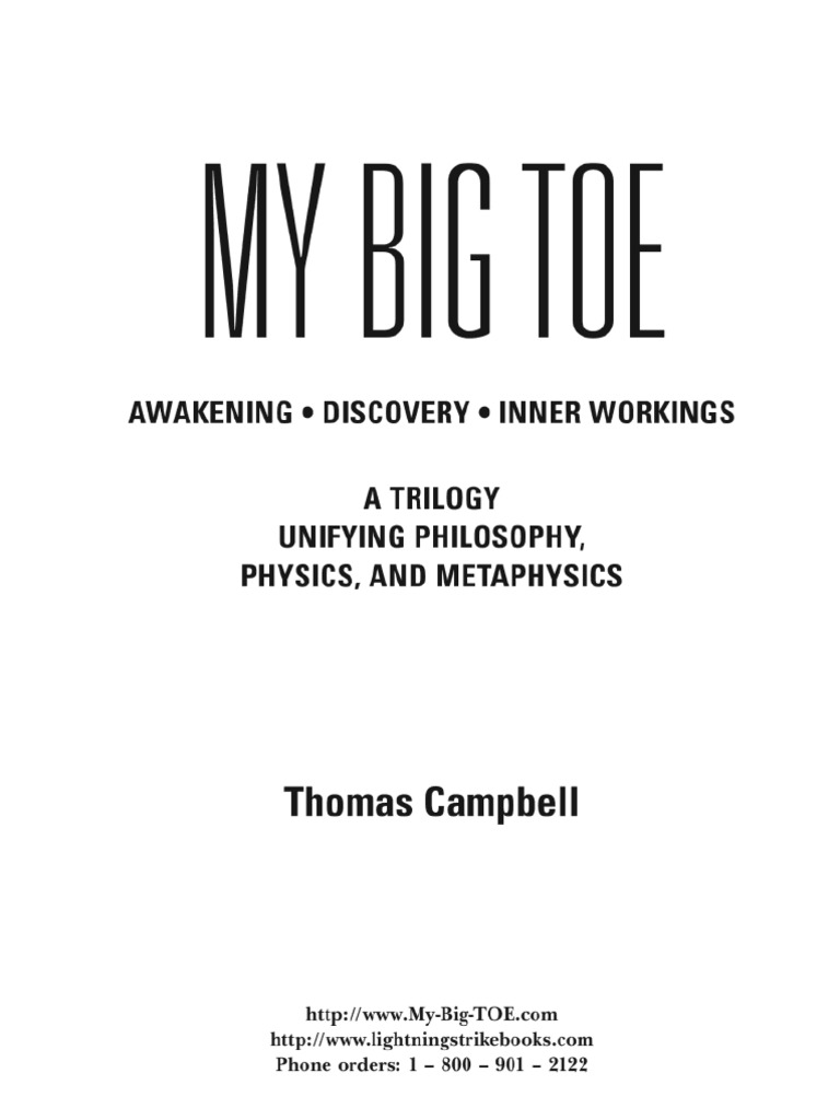 My Big TOE – The Complete Trilogy By Thomas Campbell (Paperback, Good Condition)