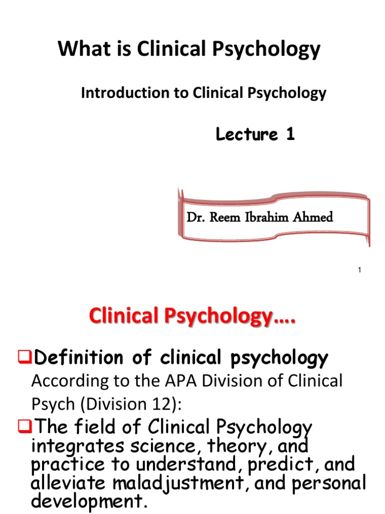 Lect 2 What Is Clinical Psychology Posting | PDF | Clinical Psychology |  Psychiatry, image size:768x1024