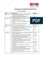 CIGRE-EPFL Colloquium On Large Electrical Machines: List of Contributions